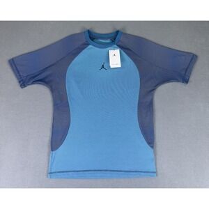 Jordan Shirt Mens Small Blue Nike ADV Dri Fit Performance Sports Jumpman New